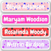 女の子のためのロングネームのシール（防水ラベル） シール (正面)