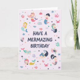 女の子のための人魚の誕生日カード カード