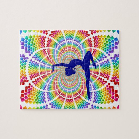 女の子のための体操カラフルパズル。 ジグソーパズル (横)