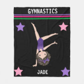 女の子のための体操パーソナライズされた毛布。 フリースブランケット (正面)