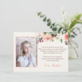 女の子のための冬第1の聖餐のサンキューカード サンキューカード (スタンド正面)