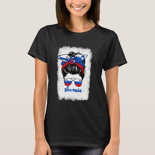 女の子のための可愛いスロベニア国旗は女性をグリル Tシャツ (正面)