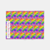 女の子のための大きく明るい虹の弓パーソナライズなギフト フリースブランケット (正面(横))