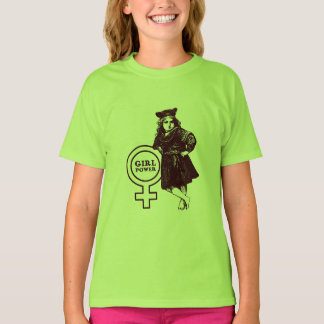 女の子のための女の子のパワーヴィンテージあなたのTee色を選択 Tシャツ