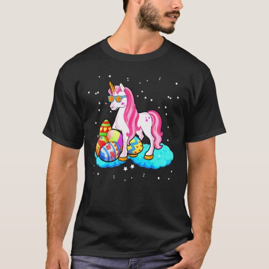 女の子のための女性バニーイースターBunnicorn Unicorn Tシャツ (正面)