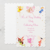 女の子のための妖精の誕生日パーティー セーブザデート (正面/裏面)