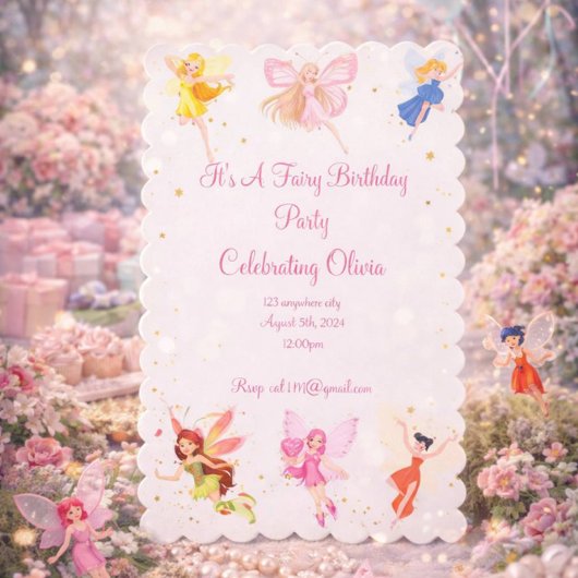 女の子のための妖精の誕生日パーティー セーブザデート