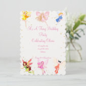 女の子のための妖精の誕生日パーティー 招待状 (スタンド正面)