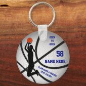 女の子のための安いバスケットボールギフトBLUE COLOR キーホルダー (正面)