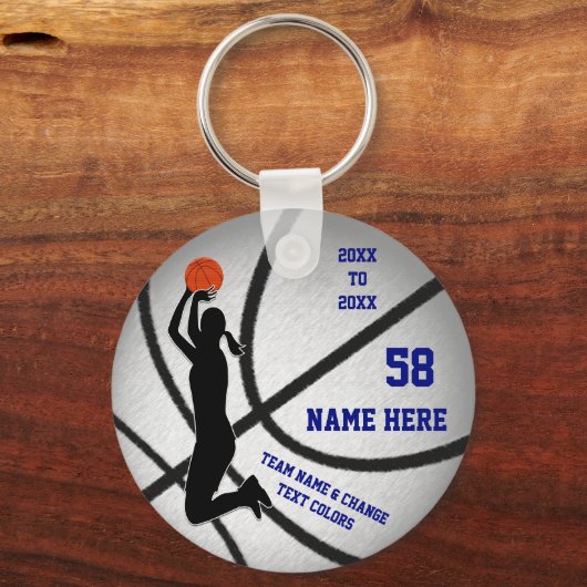 女の子のための安いバスケットボールギフトBLUE COLOR キーホルダー (正面)