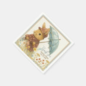 女の子のための小さなウサギの赤ちゃんシャワー スタンダードカクテルナプキン (角)