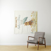 女の子のための小さなウサギの赤ちゃんシャワー タペストリー (インサイチュ)