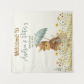 女の子のための小さなウサギの赤ちゃんシャワー タペストリー (正面)