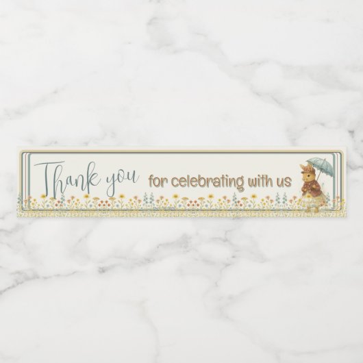 女の子のための小さなウサギの赤ちゃんシャワー ペットボトルラベル (シングルラベル)