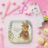 女の子のための小さなウサギの赤ちゃんシャワー ペーパープレート (パーティー)