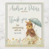 女の子のための小さなウサギの赤ちゃんシャワー ワインラベル (シングルラベル)