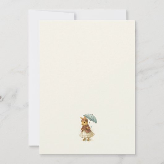 女の子のための小さなウサギの赤ちゃんシャワー 招待状 (裏面)