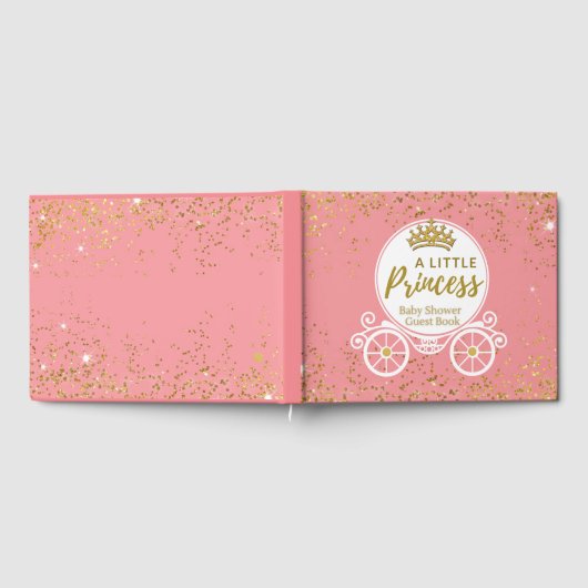 女の子のための小さなプリンセスの赤ちゃんシャワー ゲストブック (全面)
