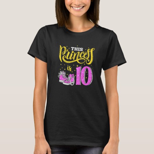 女の子のための幸せ10誕生日クラウンナシ Tシャツ (正面)