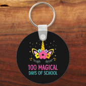 女の子のための幼稚園の日100魔法の日1 キーホルダー (正面)