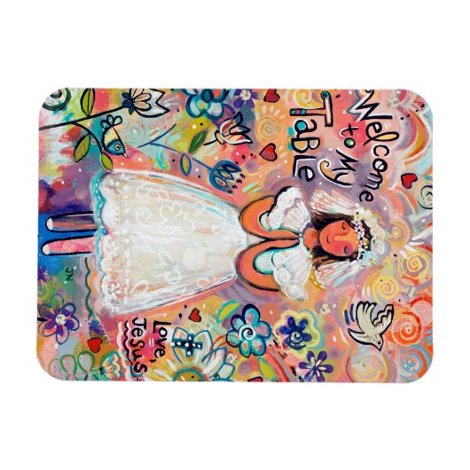 女の子のための最初のコミュニオンマグネット マグネット (横)