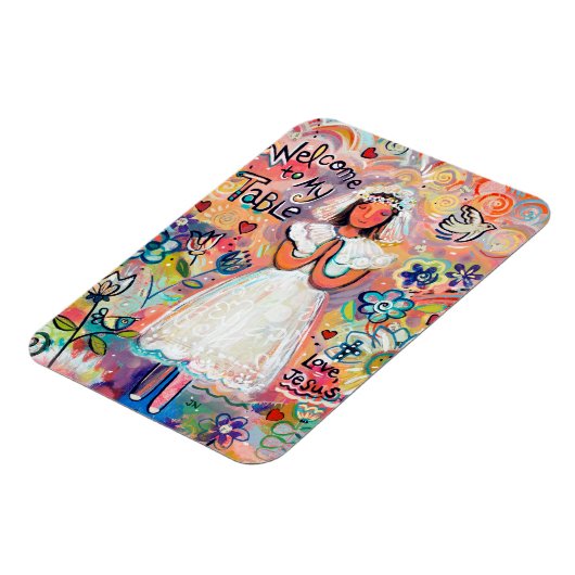 女の子のための最初のコミュニオンマグネット マグネット (左側)