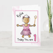 女の子のための最初の誕生日カード カード (正面)