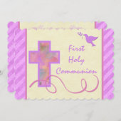 女の子のための最初聖餐式の招待状 招待状 (正面/裏面)