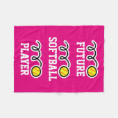 女の子のための未来のソフトボールプレーヤーのフリースブランケット フリースブランケット (正面(横))