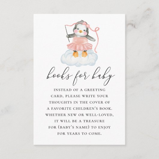 女の子のための本を持って来なさい。かわいいペンギン動物 エンクロージャーカード (正面)