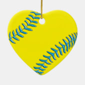 女の子のための極度のかわいいソフトボールのパーティの記念品 セラミックオーナメント (裏面)