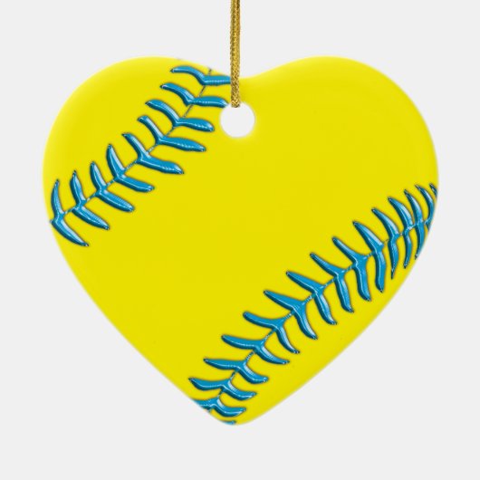 女の子のための極度のかわいいソフトボールのパーティの記念品 セラミックオーナメント (裏面)