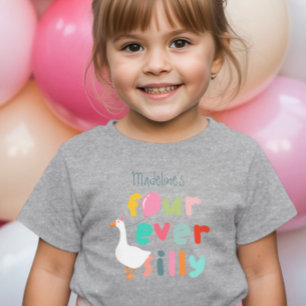 女の子のための永遠のシリー・ファーム・ガチョウ 4歳の誕生日 トドラーTシャツ