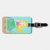女の子のための海からのかわいい人魚、 ラゲッジタグ (正面横)