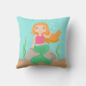 女の子のための海の下のかわいい人魚、 クッション (裏面)