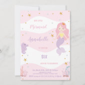 女の子のための海の下のパーティー 招待状 (正面)