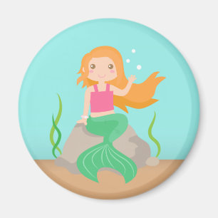 女の子のための海の下の可愛い人魚 マグネット