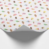 女の子のための甘くカラフルなアイスクリームパターン ラッピングペーパー (角)