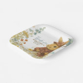 女の子のための白い小さなウサギの赤ちゃんシャワー ペーパープレート (傾斜あり)