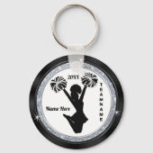 女の子のための白黒および安の銀の応援のギフト キーホルダー (裏面)