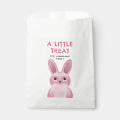 女の子のための眼鏡の誕生日パーティー付きピンクバニー フェイバーバッグ (正面)