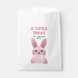 女の子のための眼鏡の誕生日パーティー付きピンクバニー フェイバーバッグ