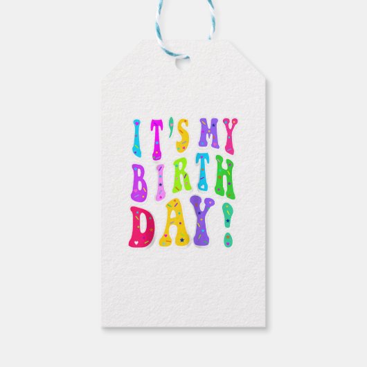 女の子のための私の誕生日レトログルービー ギフトタグ (裏面)