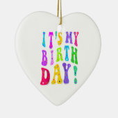 女の子のための私の誕生日レトログルービー セラミックオーナメント (右)