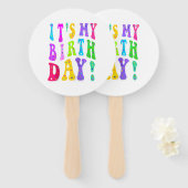 女の子のための私の誕生日レトログルービー ハンドファン (正面&裏面)