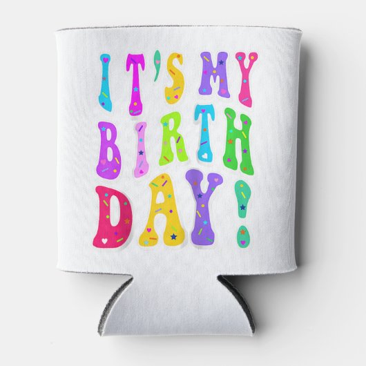 女の子のための私の誕生日レトログルービー 缶クーラー (正面)