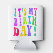 女の子のための私の誕生日レトログルービー 缶クーラー (裏面)