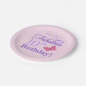女の子のための素晴らしい10誕生日 ペーパープレート (アングル)