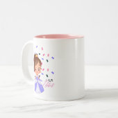 女の子のための紫のプリンセスギフトと名付けられたリリベット ツートーンマグカップ (正面左)