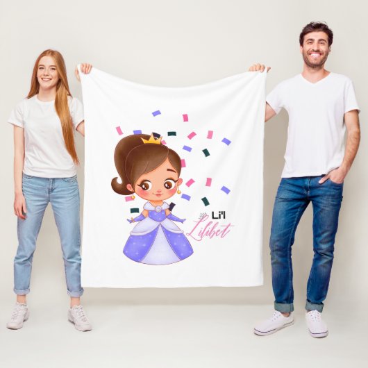 女の子のための紫のプリンセスギフトと名付けられたリリベット フリースブランケット (インサイチュ)